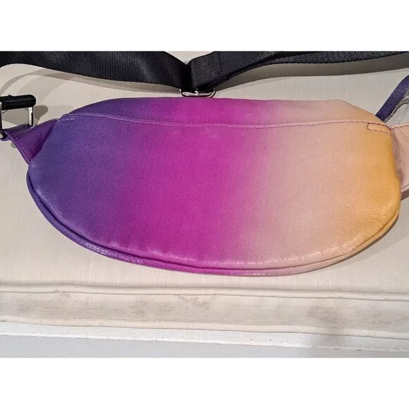 Aimee Kestenberg Gradient Leather Fanny Pack Ombre Adjustable Luxury Unisex - Picture 7 of 14